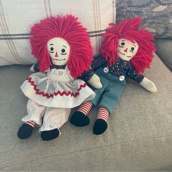 Handmade Raggedy Ann and Andy Dolls - Picture 1 of 6